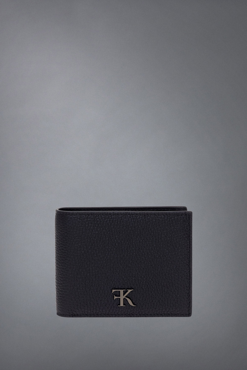 Black Grained Calfskin Wallet with KOFI Icon