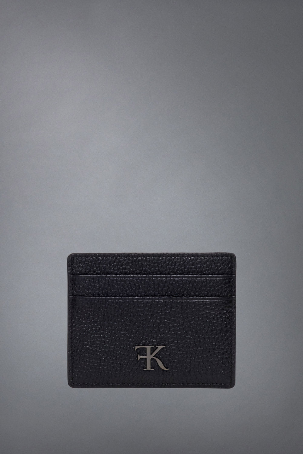 Black Grained Calfskin Cardholder with KOFI Icon