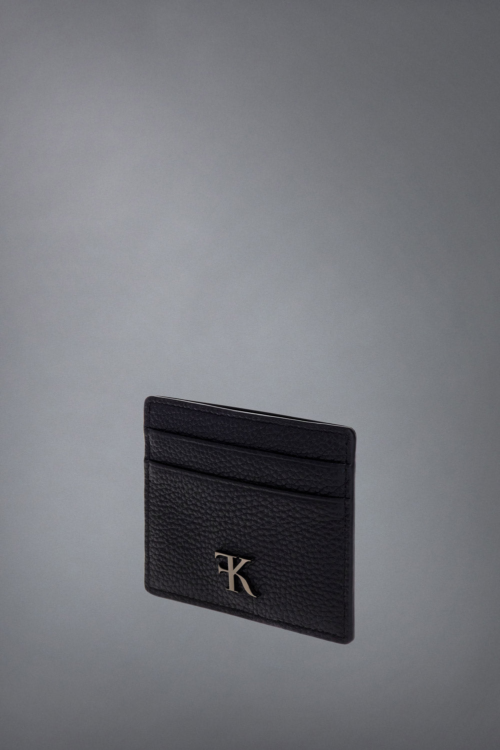 Black Grained Calfskin Cardholder with KOFI Icon